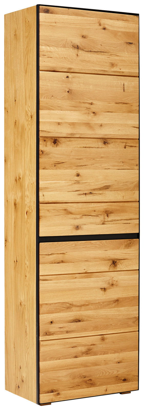 Linea Natura Garderobenschrank links KELIO MAX Garderobenschrank aus Holz mit natürlicher Maserung, Ansicht von schräg vorne links