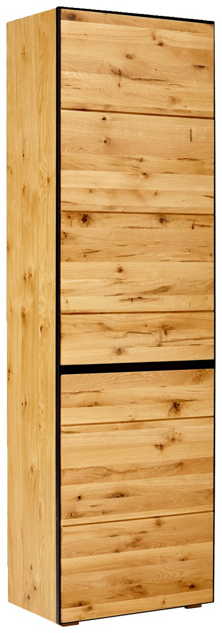 Linea Natura Garderobenschrank links KELIO MAX Garderobenschrank aus Holz mit natürlicher Maserung, Ansicht von schräg vorne links