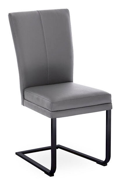 Valdera Freischwinger-Stuhl COLORA Grauer Freischwinger-Stuhl mit schwarzem Metallgestell, seitliche Perspektive