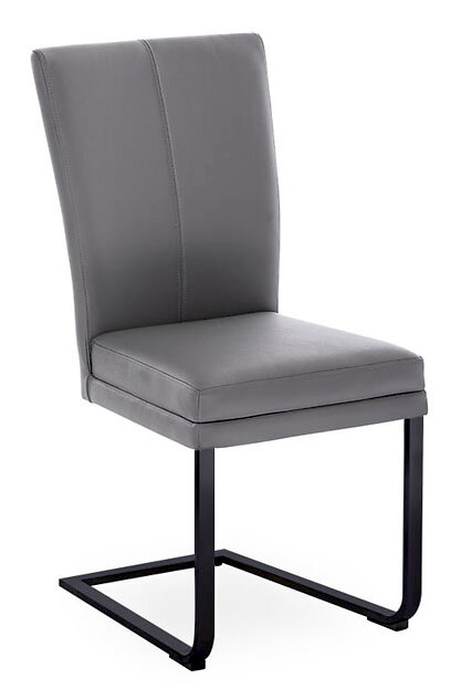 Valdera Freischwinger-Stuhl COLORA Grauer Freischwinger-Stuhl mit schwarzem Metallgestell, seitliche Perspektive