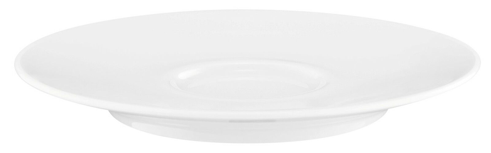 Weiße Kombi-Untertasse Life 13,5 cm, seitliche Perspektive