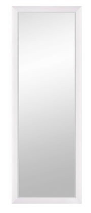 Rechteckiger Wandspiegel mit weißem Rahmen, frontal abgebildet.