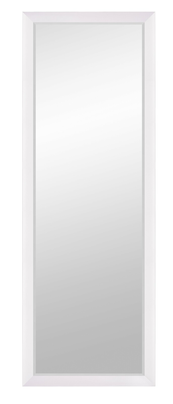 Rechteckiger Wandspiegel mit weißem Rahmen, frontal abgebildet.