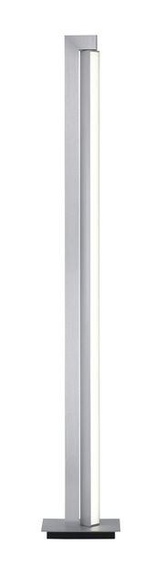 Moderne Stehleuchte PURE-LINES aus Metall in Silber, seitliche Perspektive