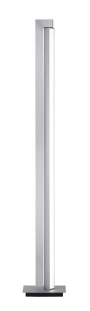 Moderne Stehleuchte PURE-LINES aus Metall in Silber, seitliche Perspektive