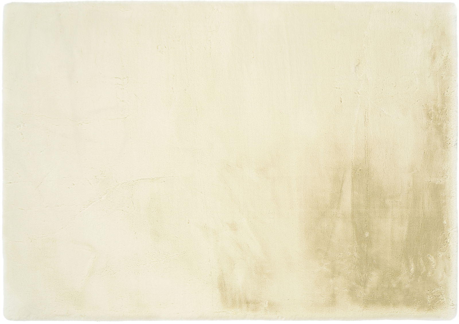 Beige Fellteppich in Draufsicht