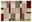 Moderner Teppich mit geometrischem Muster in Beige, Grau und Rot, Draufsicht