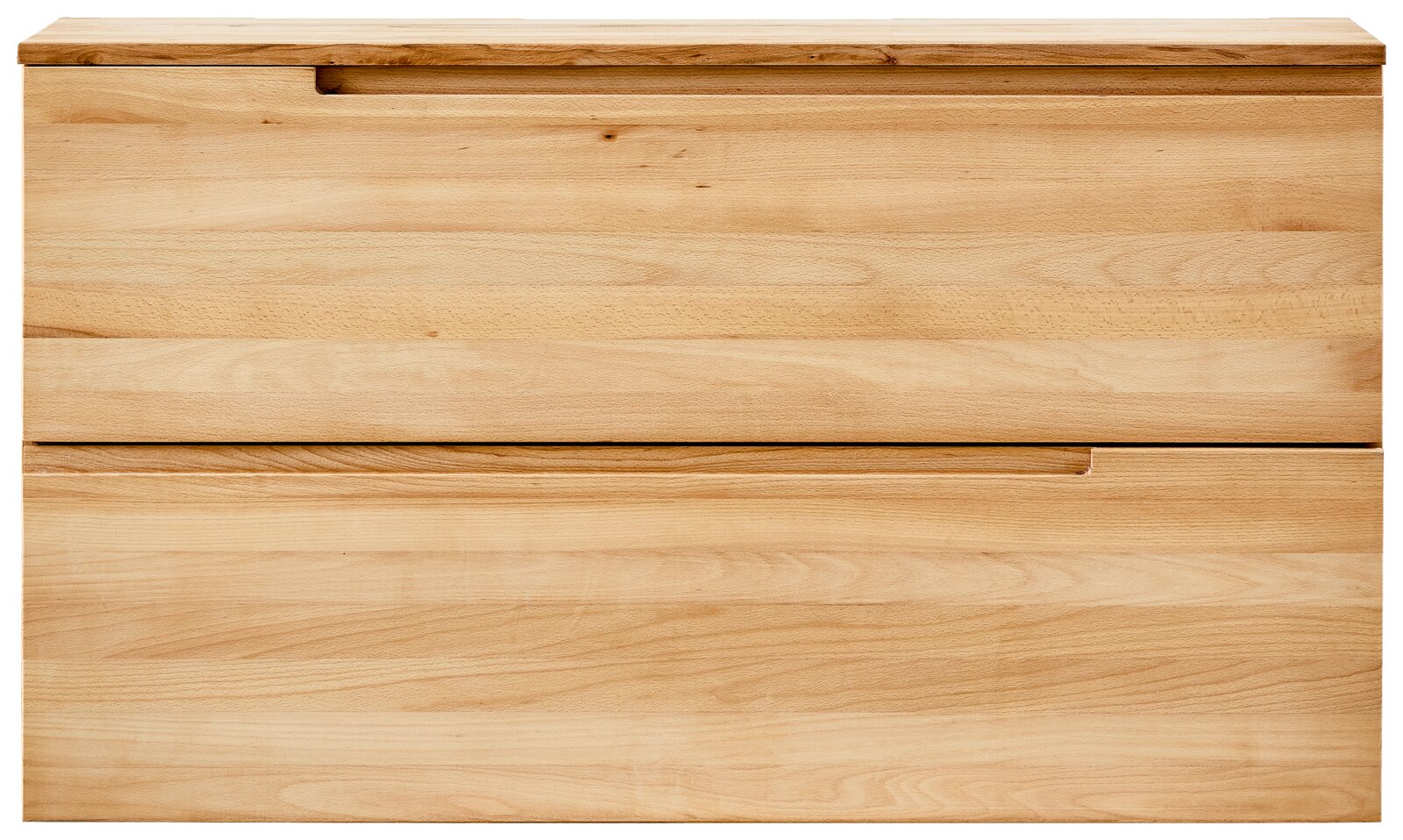 Hängeschuhschrank aus Holz, frontale Ansicht