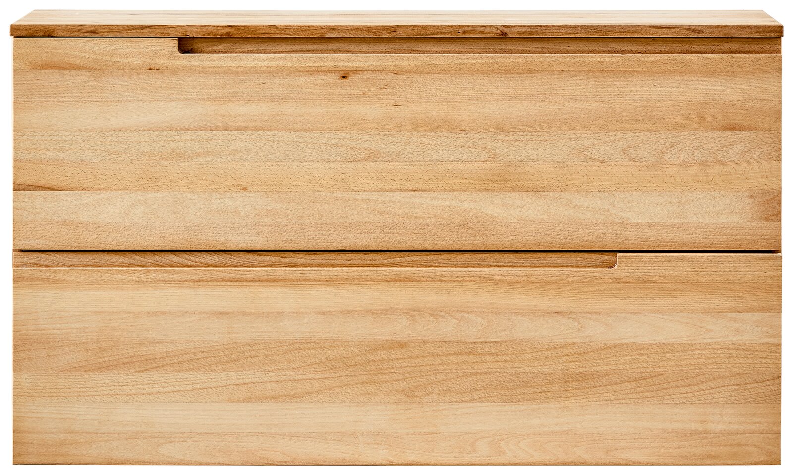 Hängeschuhschrank aus Holz, frontale Ansicht