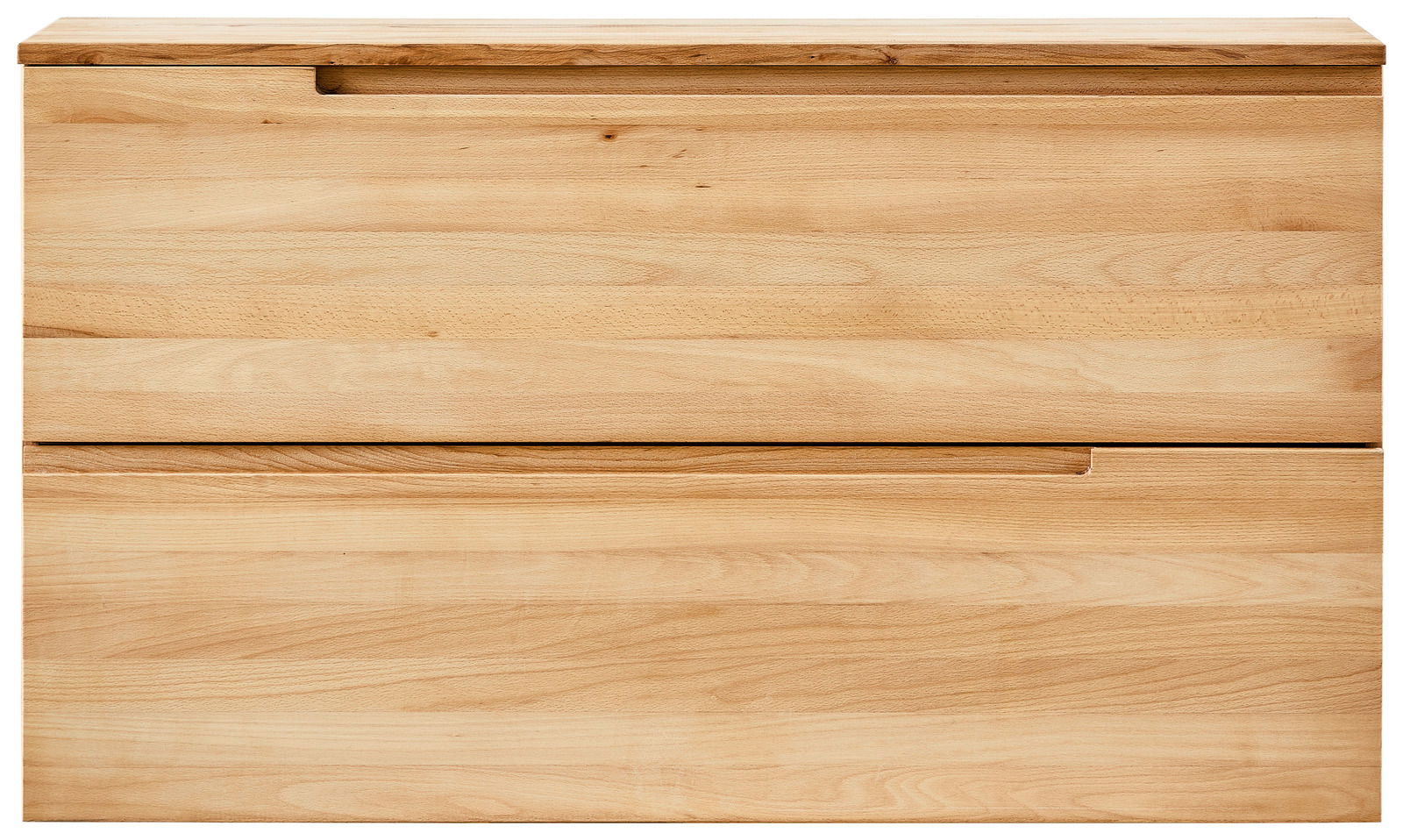 Hängeschuhschrank aus Holz, frontale Ansicht