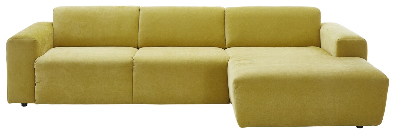 Gele longchair-bank, vooraanzicht