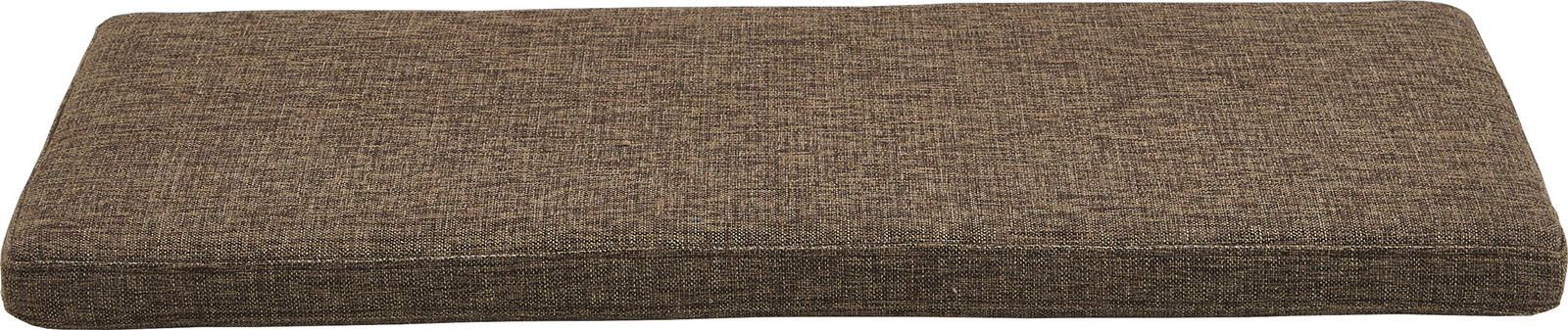 Braunes Sitzkissen in rechteckiger Form, seitliche Perspektive