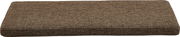 Braunes Sitzkissen in rechteckiger Form, seitliche Perspektive