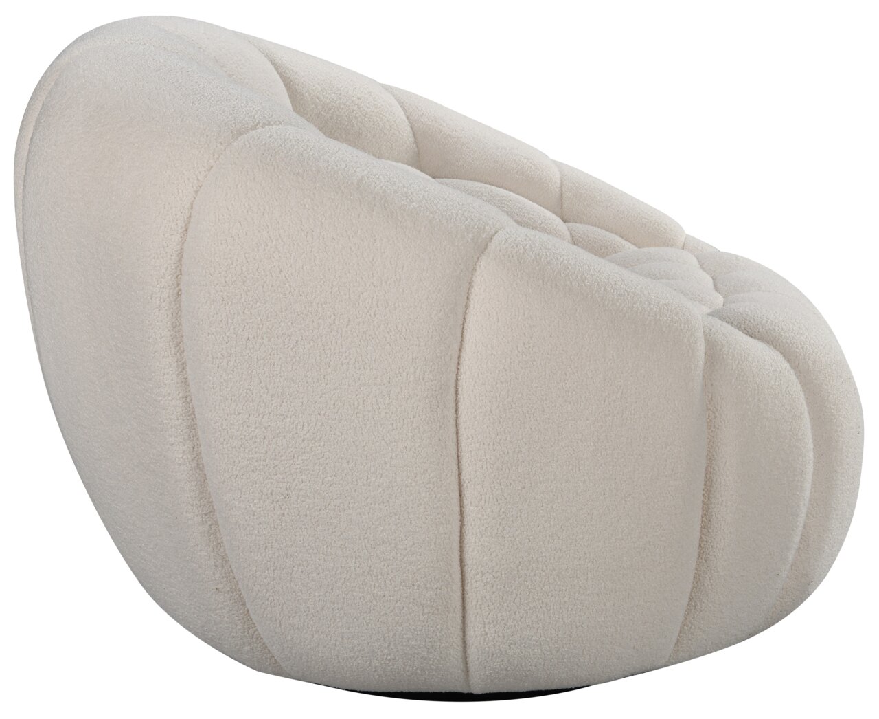 Z2 Fauteuil ARIANA Beige, gestoffeerde fauteuil in zijaanzicht met een zachte, ronde vorm en een gestructureerd oppervlak.