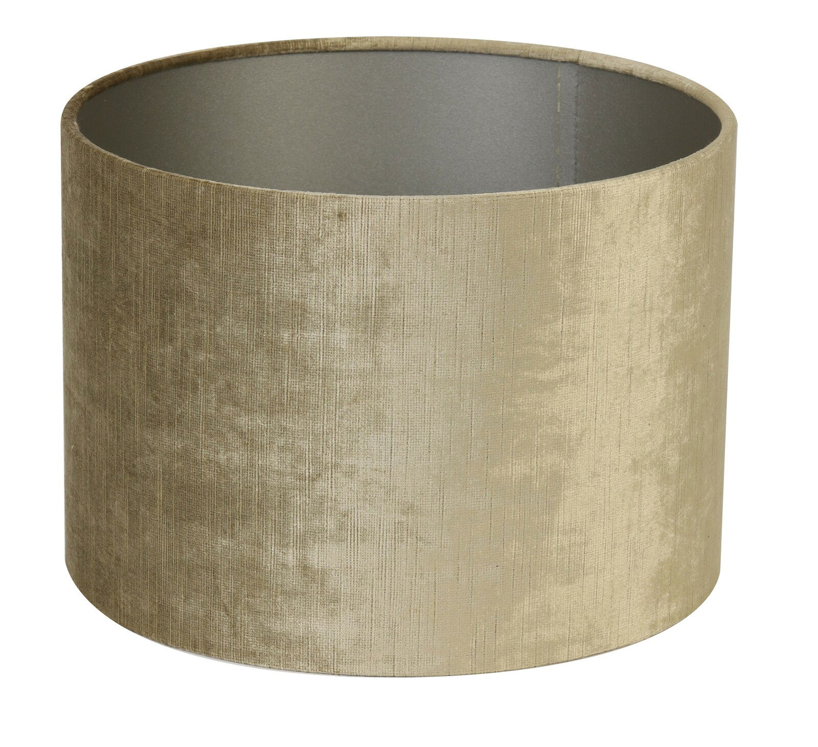 Zylindrischer Lampenschirm in beige, seitliche Perspektive