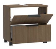 Moderner Waschbeckenunterschrank aus Holz mit zwei Schubladen, Frontansicht