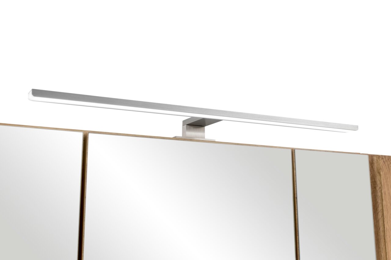 Spiegelschrank mit moderner LED-Leuchte, Frontalansicht