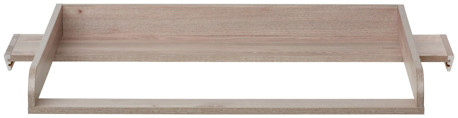 Wickelaufsatz aus Holz in Frontalansicht, geeignet zur Montage auf einem Unterstellregal.