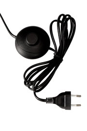Schwarzer Fußschalter mit Kabel und Stecker, Draufsicht