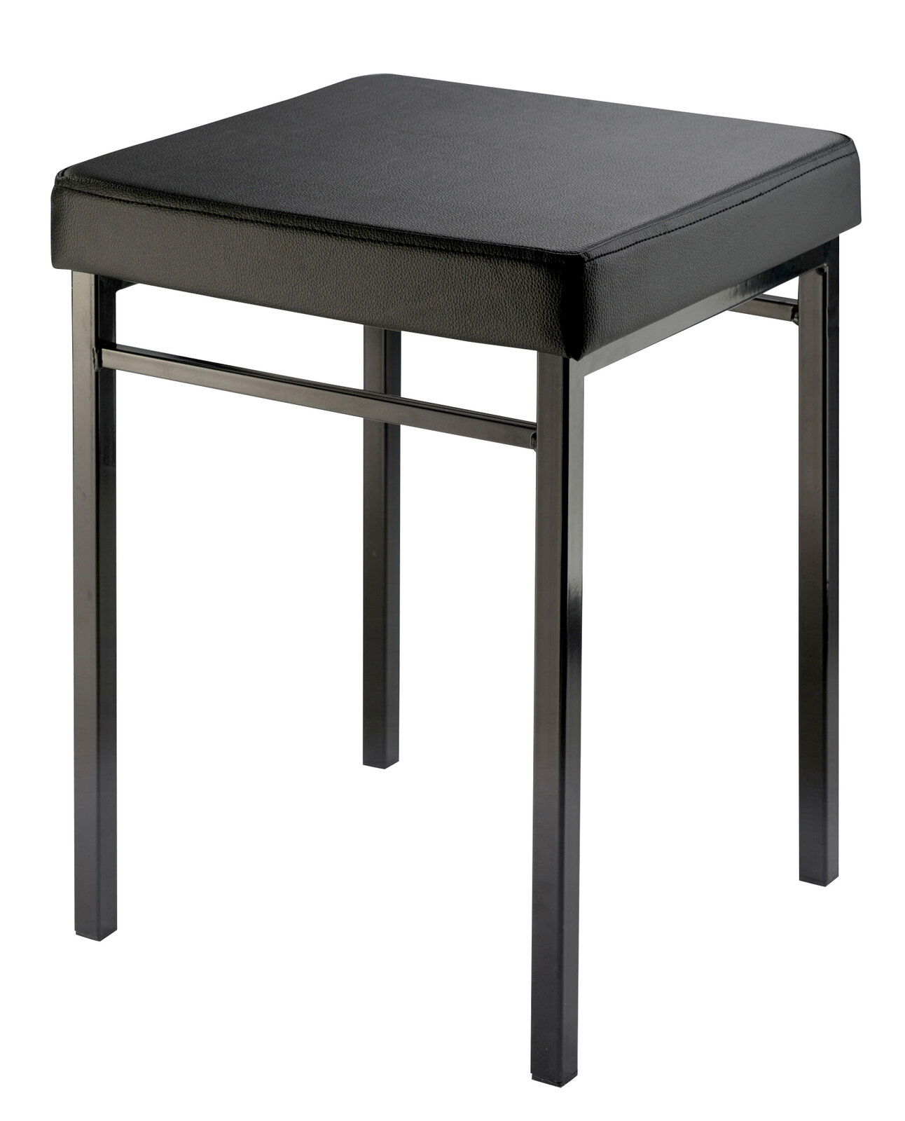 Zurbrüggen Badhocker REMI Schwarzer Badhocker mit gepolsterter Sitzfläche und Metallbeinen, seitliche Perspektive