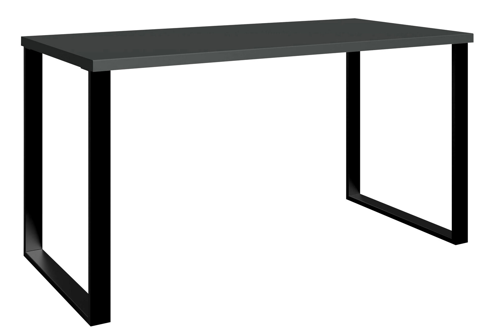 XORA Schreibtisch MULTIRAUMKONZEPT Moderner Schreibtisch mit schwarzer Tischplatte und Metallgestell, seitliche Perspektive