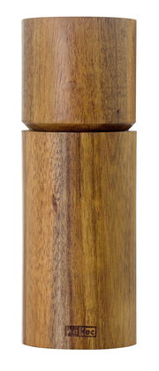 Pfeffer- oder Salzmühle aus Akazienholz, frontal fotografiert