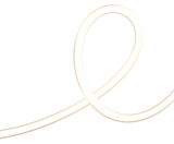 Nahaufnahme einer gebogenen, leuchtenden Lichterkette NEO GARLAND in warmem Weiß auf weißem Hintergrund.