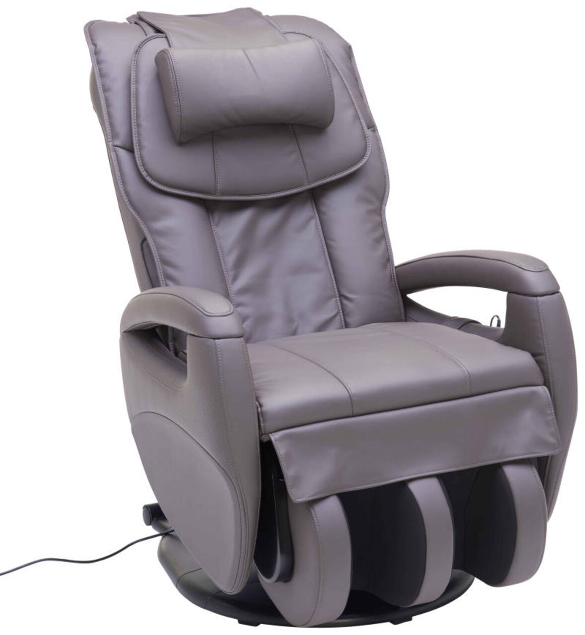 Cantus Massagesessel ALPHA 799I Grauer Massagesessel in seitlicher Perspektive mit gepolsterten Armlehnen und verstellbarer Rückenlehne.