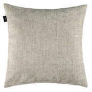 Quadratisches JOOP! Dekokissen in hellem Beige mit fein strukturierter Weboptik, frontal abgebildet
