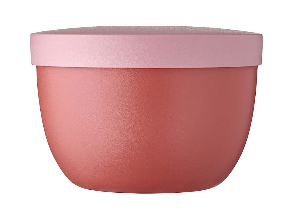 Rosa Snackpot Ellipse 350ml, seitliche Ansicht