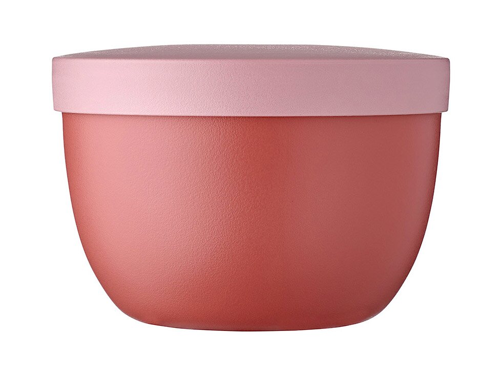 Rosa Snackpot Ellipse 350ml, seitliche Ansicht