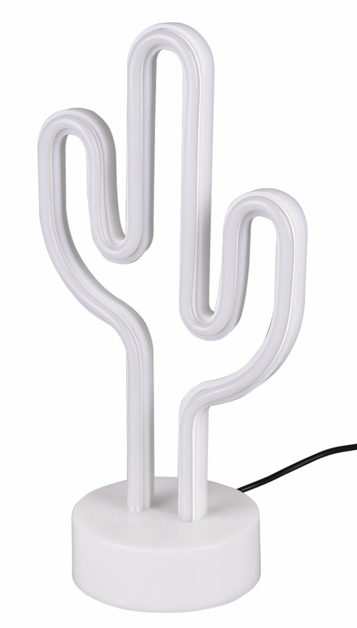 Reality Leuchten LED-Tischleuchte CACTUS FUN LED-Tischleuchte in Kaktusform aus weißem Material, seitliche Perspektive