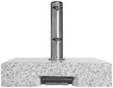 Granit-Trolley-Sockel mit Edelstahlrohr, Frontalansicht