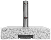 Granit-Trolley-Sockel mit Edelstahlrohr, Frontalansicht