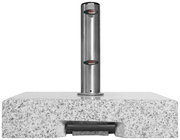 Granit-Trolley-Sockel mit Edelstahlrohr, Frontalansicht