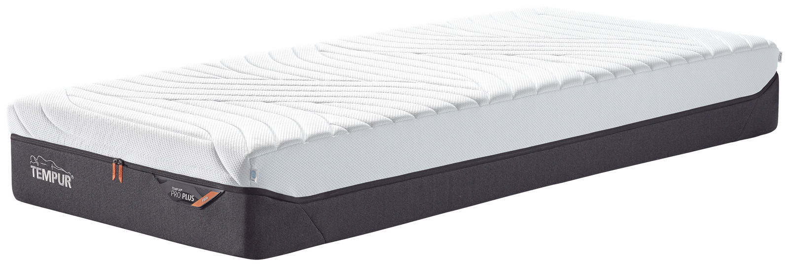 Viscomatratze 100x200 firm von schräg oben, mit weißer Oberfläche und dunklem Rand