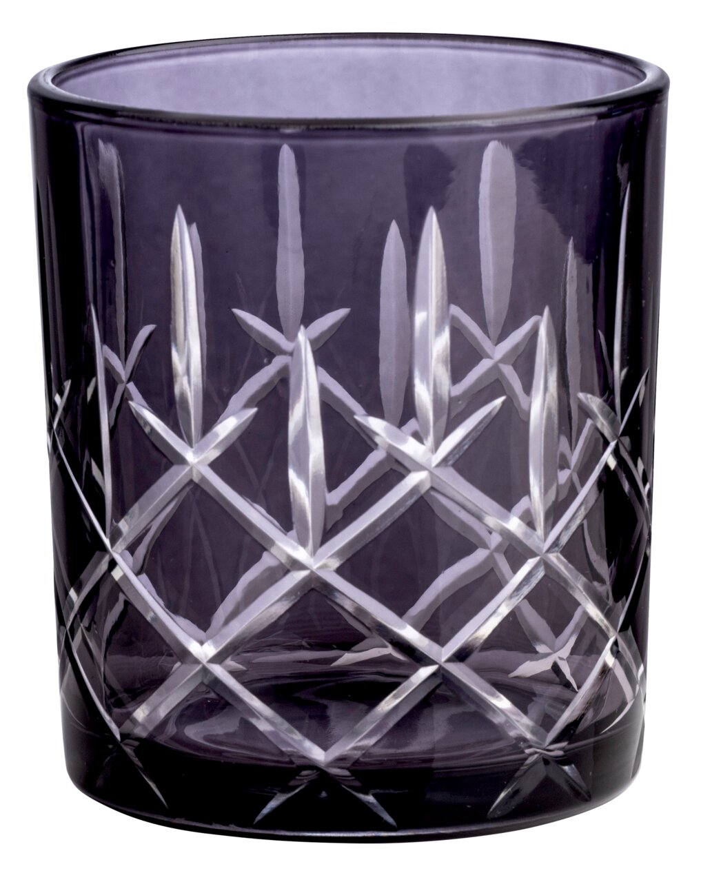 Zurbrüggen Windlicht SPRING Graues Windlicht mit Schliffmuster, seitliche Perspektive