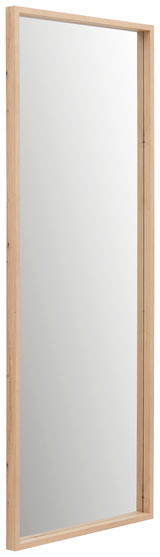 Großer rechteckiger Spiegel mit Holzrahmen, seitliche Perspektive