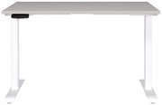 Elektrisch höhenverstellbarer Schreibtisch in Weiß, Vorderansicht