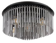 Moderne Deckenleuchte GORLEY mit hängenden Metallstäben, seitliche Perspektive