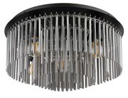 Moderne Deckenleuchte GORLEY mit hängenden Metallstäben, seitliche Perspektive