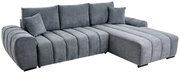 Graues Ecksofa mit Ottomane, Ansicht von vorne links
