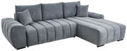 Graues Ecksofa mit Ottomane, Ansicht von vorne links