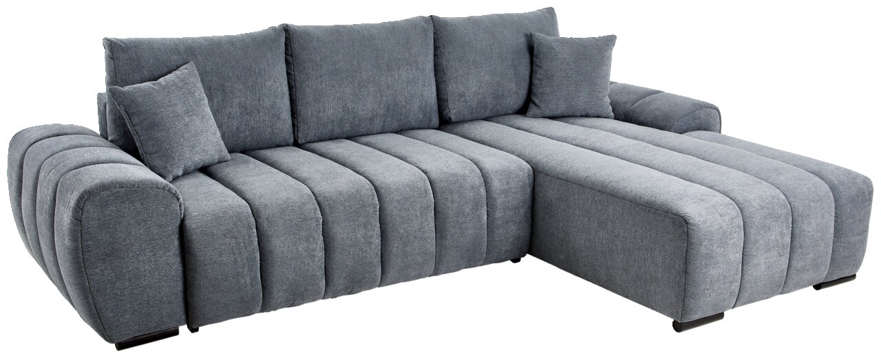 Z2 Ecksofa BARCA Graues Ecksofa mit Ottomane, Ansicht von vorne links