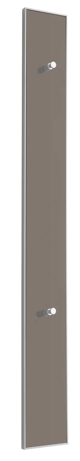 Schmale Paneel-Leiste mit zwei Haken, seitliche Perspektive