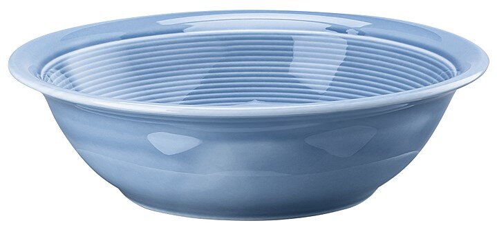 Blauwe schaal, 17 cm, gefotografeerd vanuit een zijaanzicht
