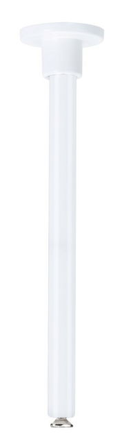 Weiße zylindrische Abhängung für URAIL-System, seitliche Perspektive