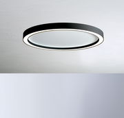 Moderne Deckenleuchte AURA von Bopp in schwarzem Design, seitliche Perspektive