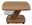 Moderner Couchtisch aus Holz mit Glasablage, seitliche Perspektive