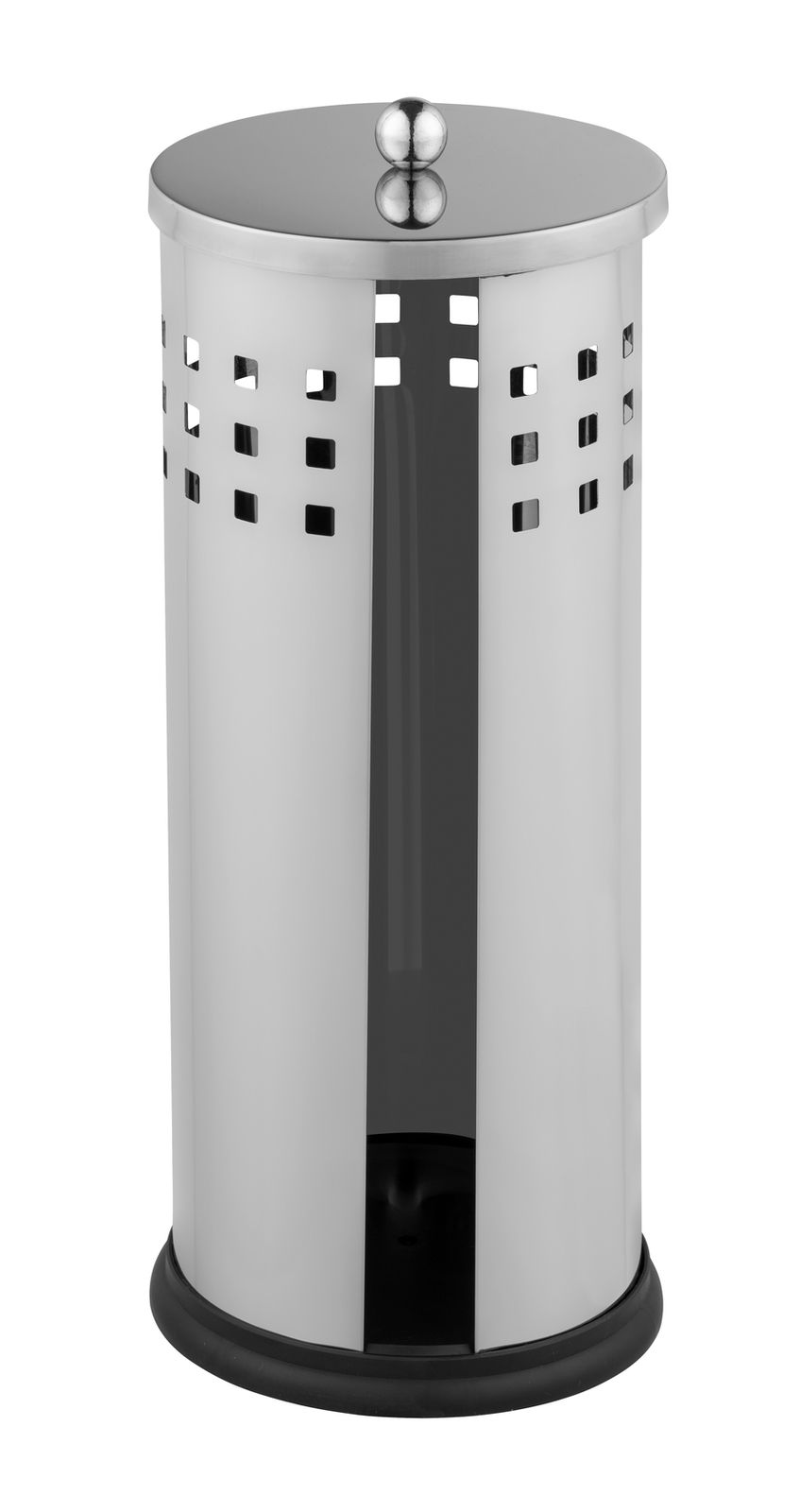 Edelstahl-Ersatzrollenhalter mit modernem Design, seitliche Perspektive